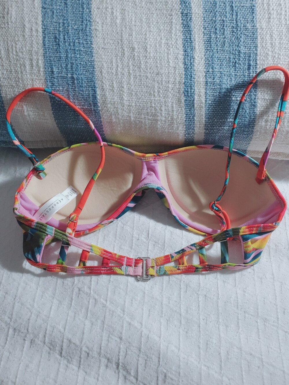 Aeropostale New Multicolor Tropical Cutout Bikini Twist Front Top